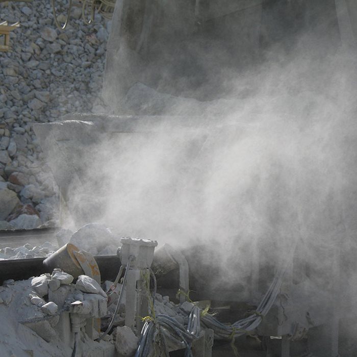 Dust from a conveyor.