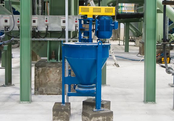 Vertical slurry pumps at a customer site.